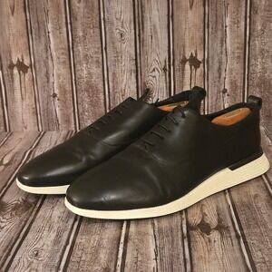 Sz 15 M Mens Wolf & Shepherd Crossover Oxford Black Leather Hybrid Shoes VGUC